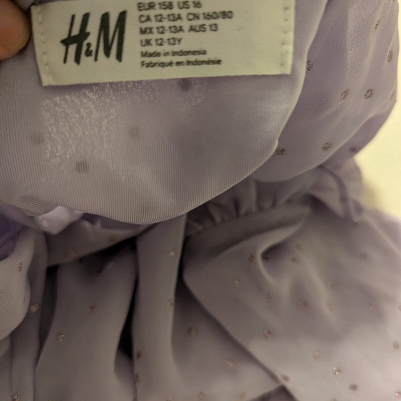 ✨5/$20✨ H&M Girl's Long Sleeve Purple Sequence Blouse Top - Picture 14 of 14